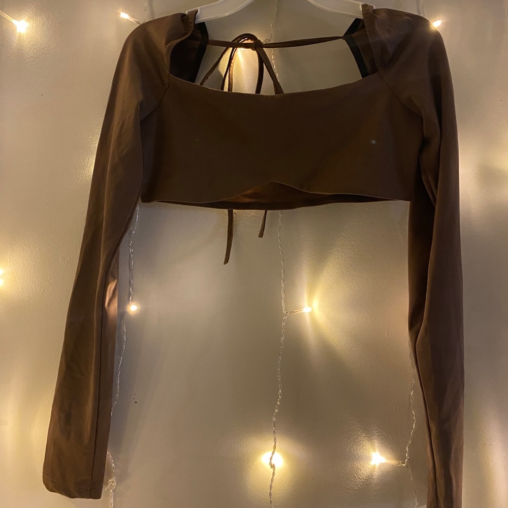Brown cropped long sleeve